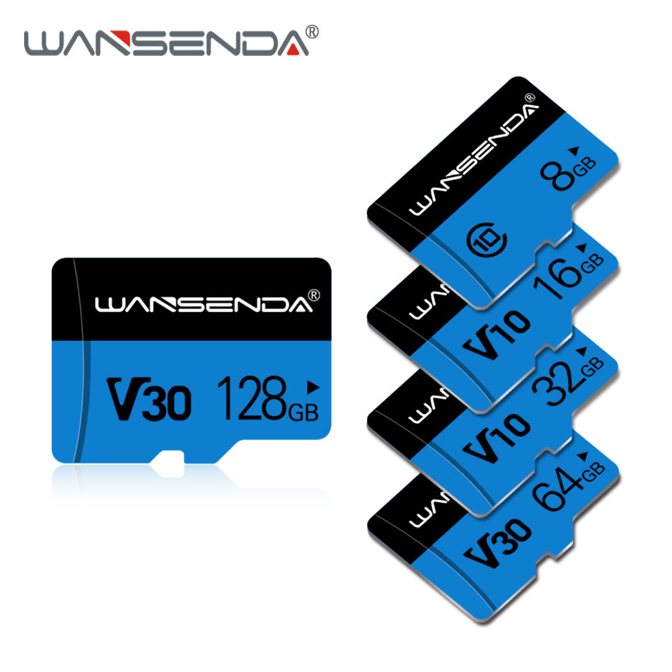 WANSENDA 메모리 카드 4 기가 바이트 8 기가 바이트 16 기가 바이트 32 기가 바이트 64 기가 바이트 128 기가 바이트 미니 SD 카드 Class10 TF 카드 미니 TF 카드 MiniSD 플래시 카드 무료 어댑터